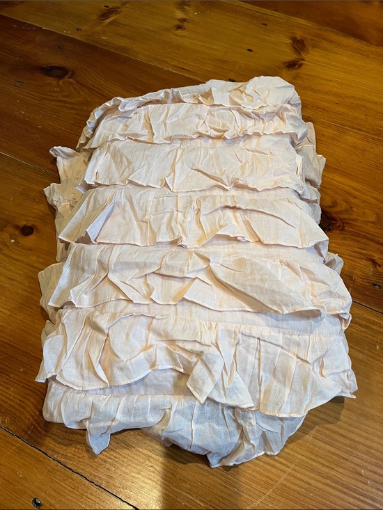 Anthropologie Other - ANTHROPOLOGIE 84" x 52" Peachy Pink Ruffled Tiers Curtain Panel